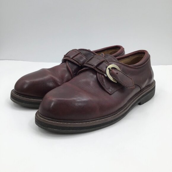 Vintage Men's 11 Toulon Amazonas Burgundy Shoes Monk Strap Leather Punk Gothic - Picture 4 of 13